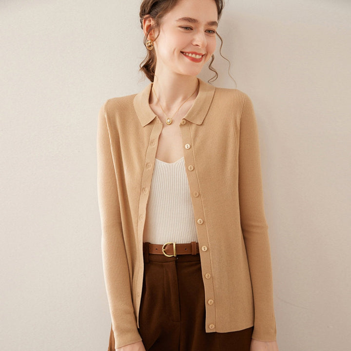 Baythread – Mulberry Silk Collared Cardigan - Hilltop Nord