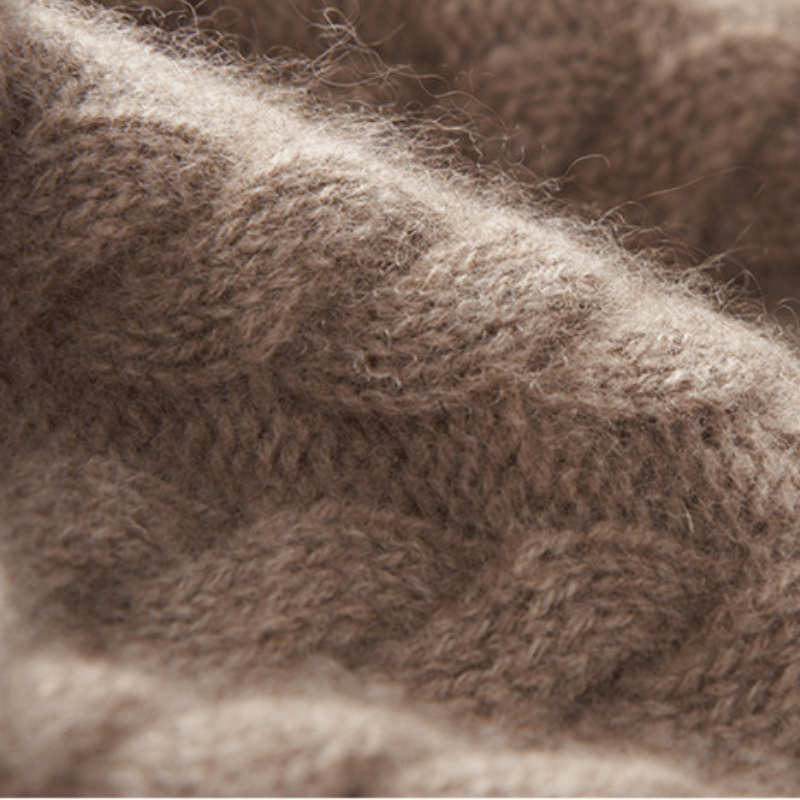 Avera Pom - Cashmere Cable Knit Beanie - Hilltop Nord