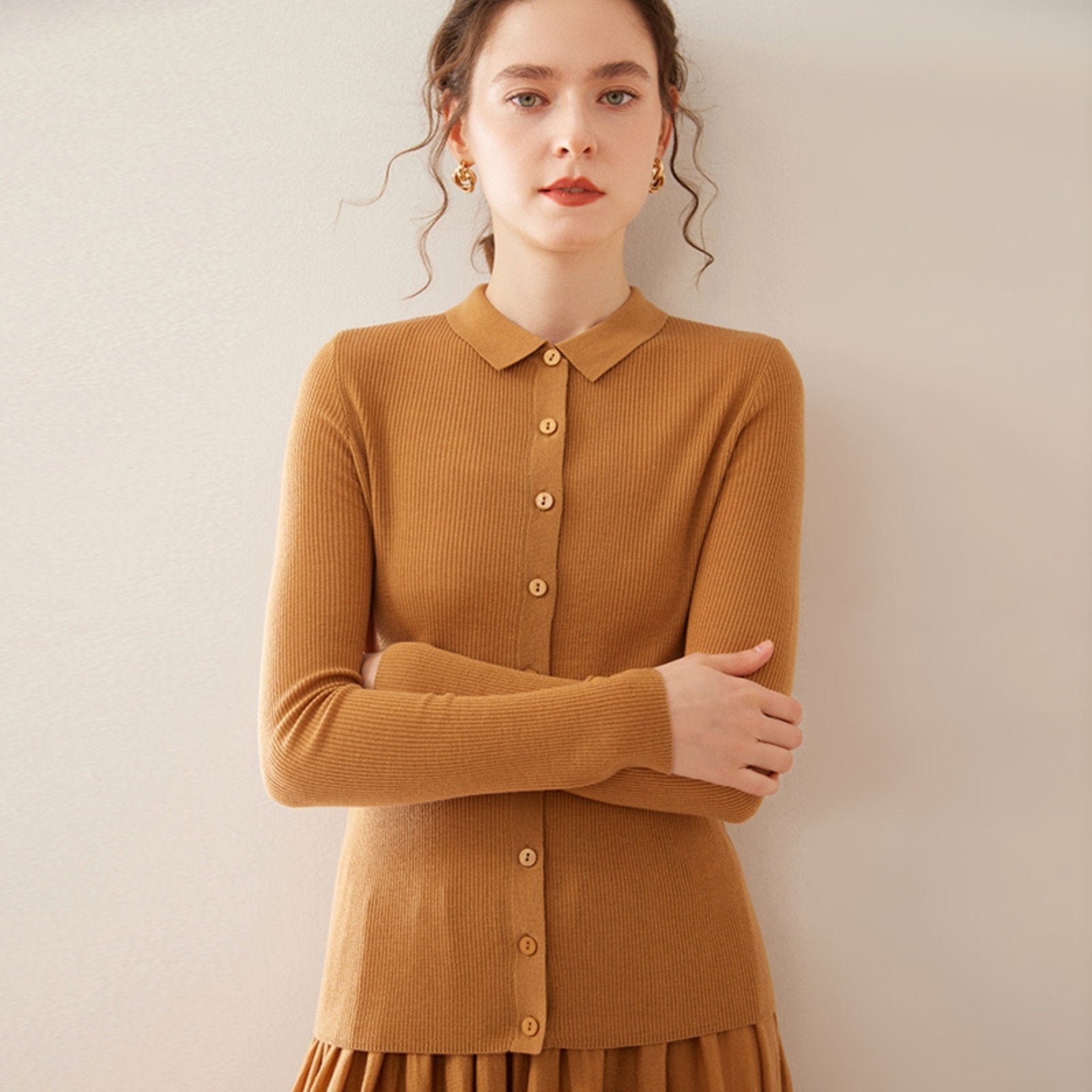 Baythread – Mulberry Silk Collared Cardigan - Hilltop Nord