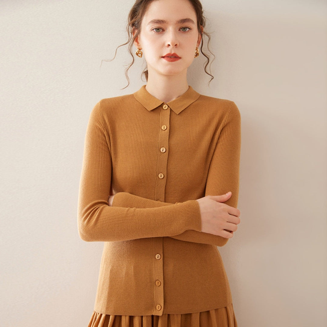 Baythread – Mulberry Silk Collared Cardigan - Hilltop Nord