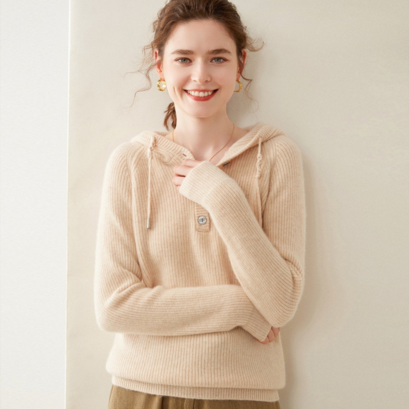 Loomhaven – Cashmere Wool Hooded Cardigan - Hilltop Nord