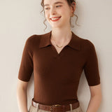 Elise - Worsted Wool Polo Knit