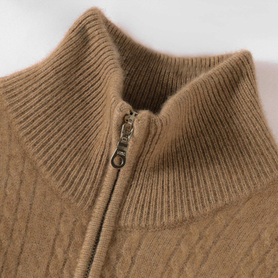 Flintknit – Cashmere Zip Sweater - Hilltop Nord