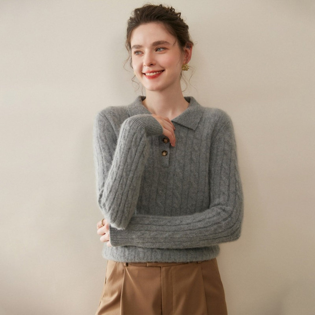 Mistloom – Cashmere Polo Sweater - Hilltop Nord