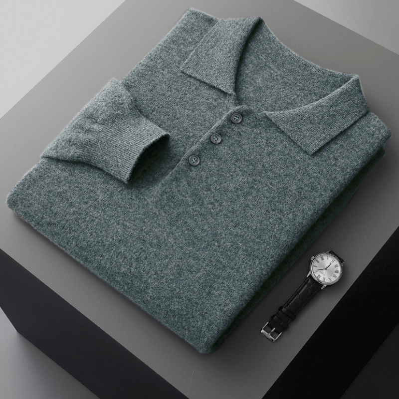 Theo – Wool Knit Polo - Hilltop Nord