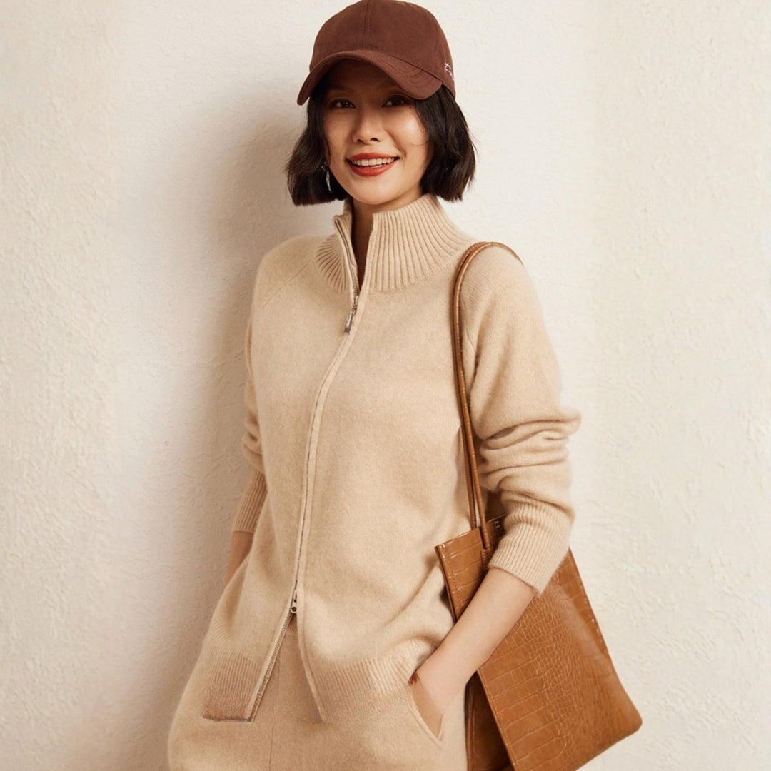 Crestflow – Cashmere Wool Zip Cardigan - Hilltop Nord