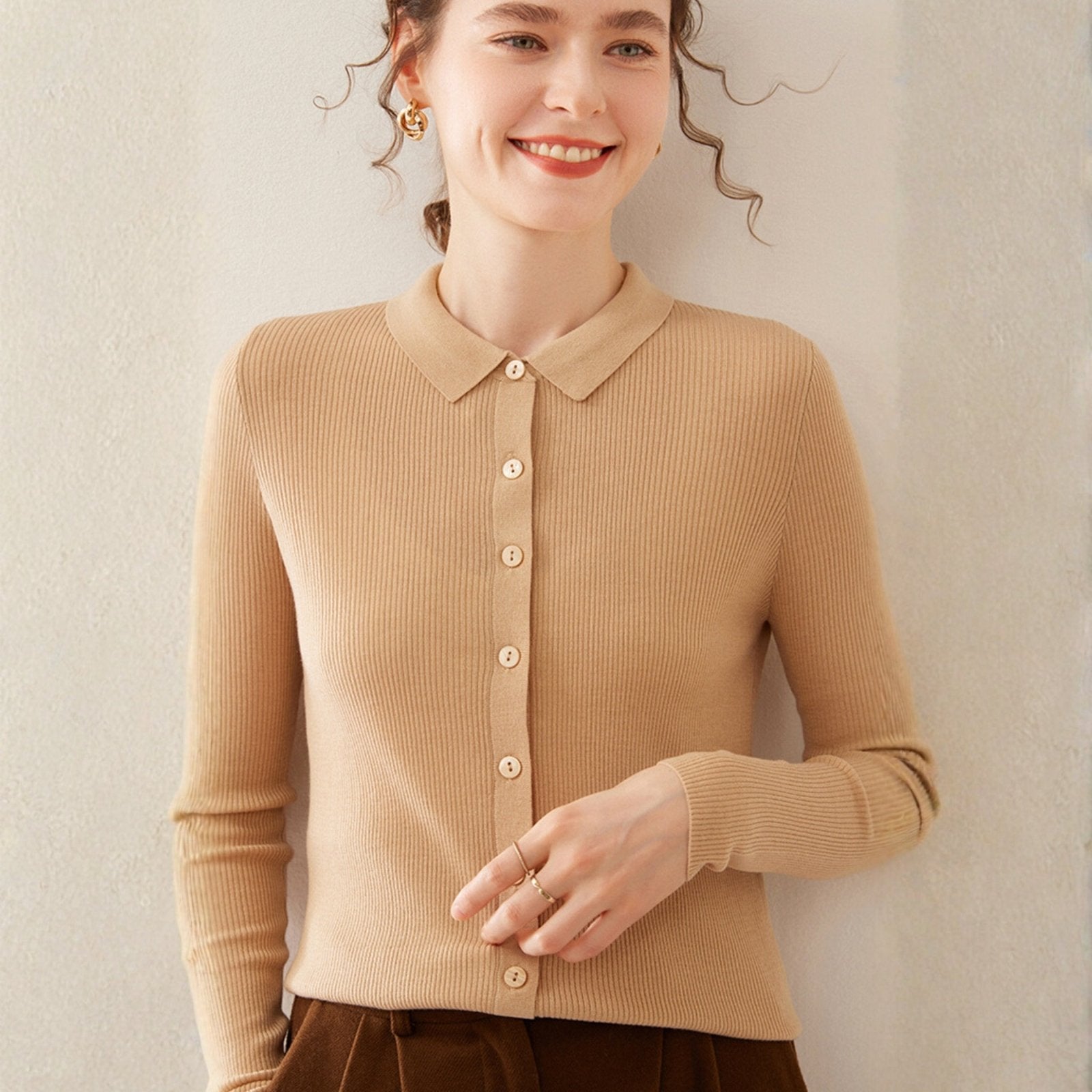 Baythread – Mulberry Silk Collared Cardigan - Hilltop Nord