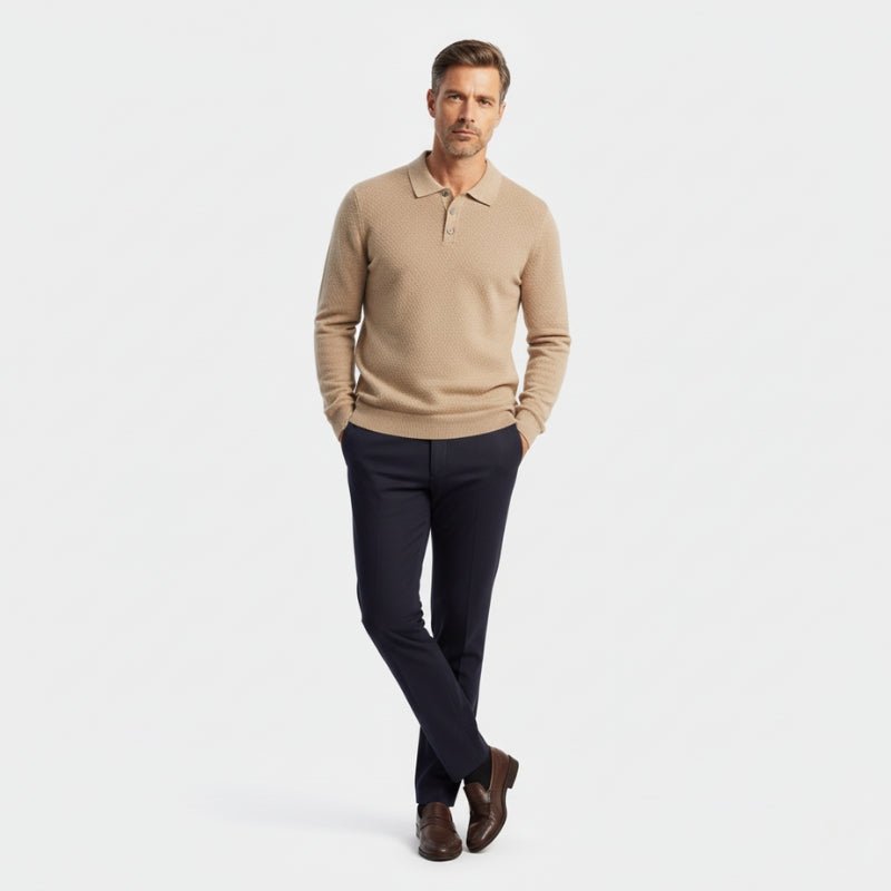 Orion – Cashmere Wool Knit Polo - Hilltop Nord