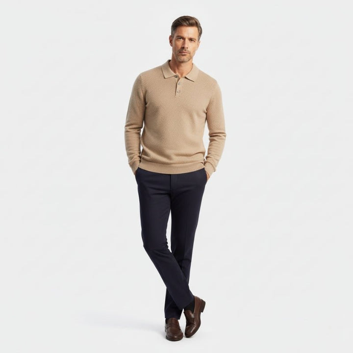 Orion – Cashmere Wool Knit Polo - Hilltop Nord