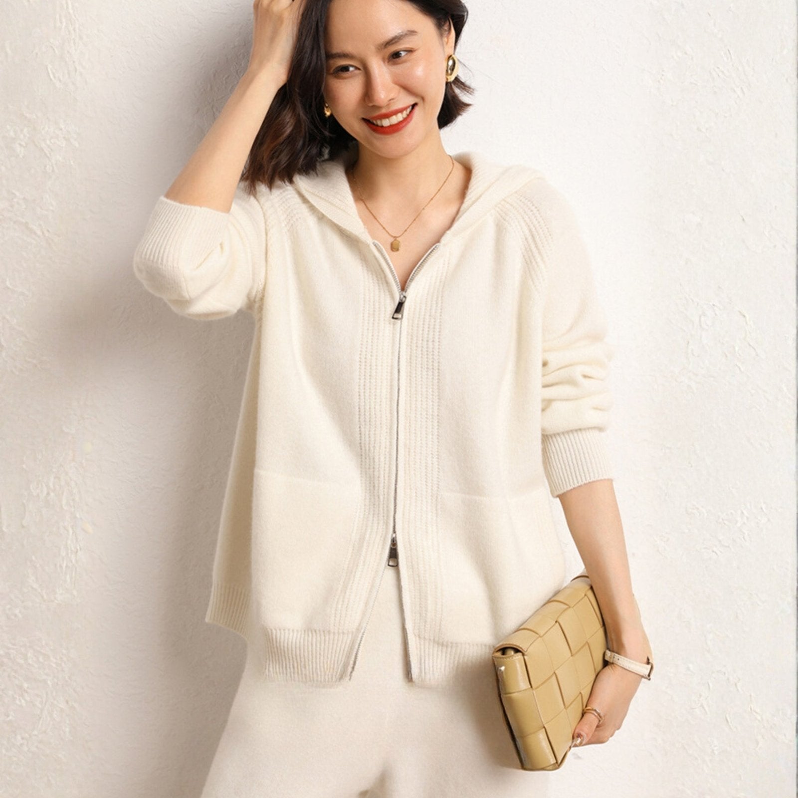 Galespire – Cashmere Wool Hooded Cardigan - Hilltop Nord