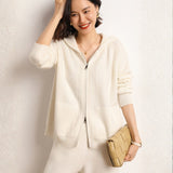 Galespire – Cashmere Wool Hooded Cardigan - Hilltop Nord