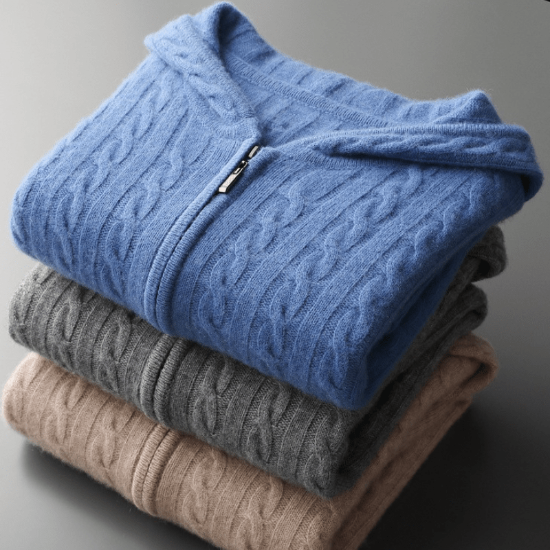 Bayridge - Cashmere Wool Cable Knit Hoodie - Hilltop Nord