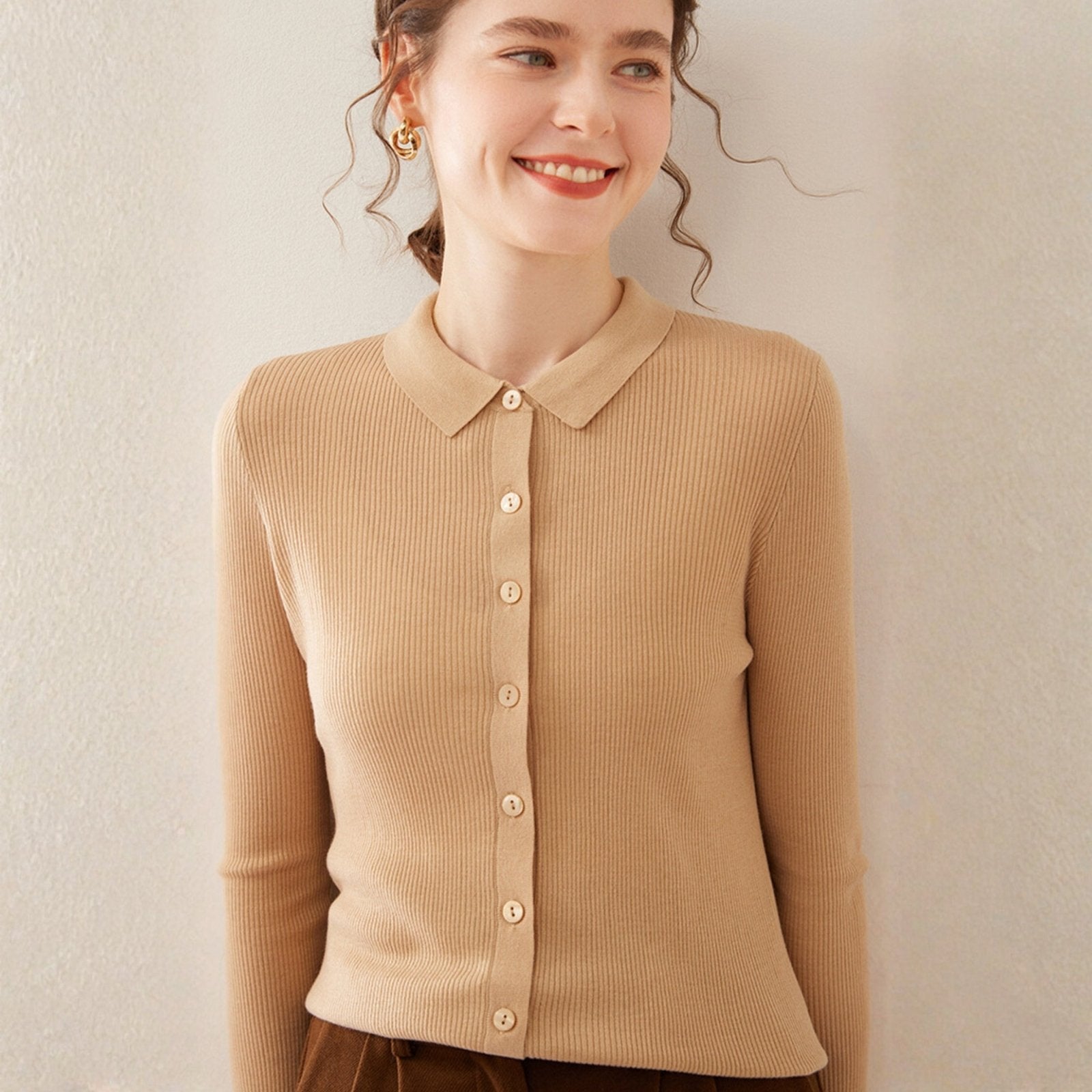 Baythread – Mulberry Silk Collared Cardigan - Hilltop Nord