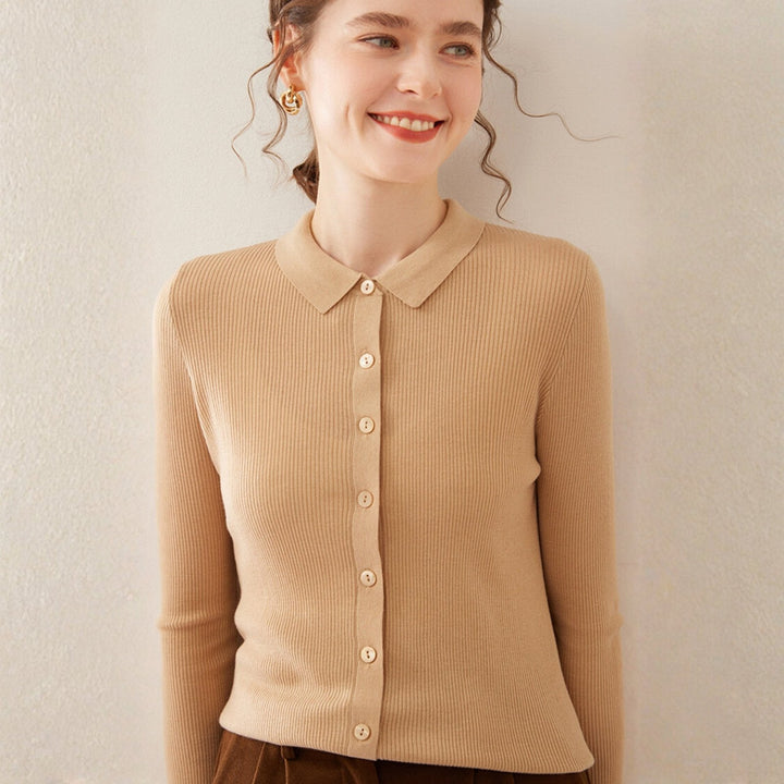 Baythread – Mulberry Silk Collared Cardigan - Hilltop Nord