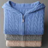 Bayridge - Cashmere Wool Cable Knit Hoodie - Hilltop Nord
