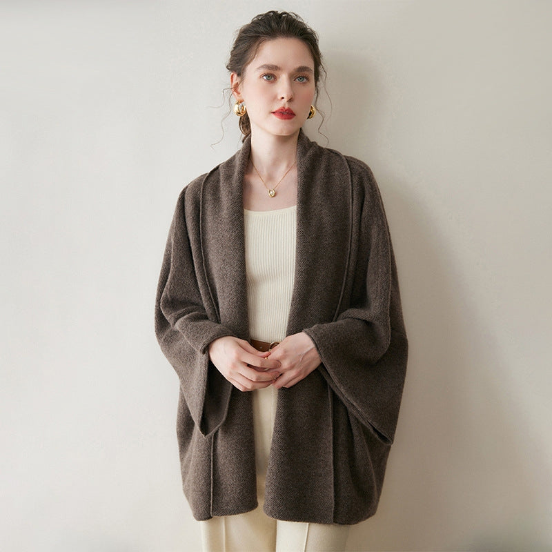 Valeharbor – Cashmere Wool Shawl Coat
