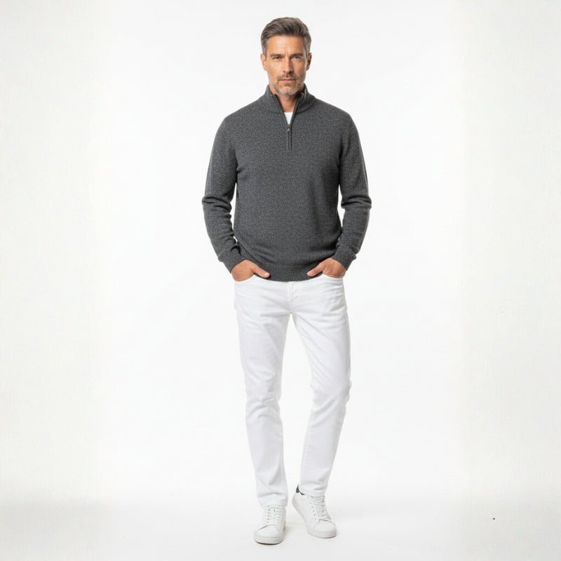 Stellan – Wool Half - Zip Sweater - Hilltop Nord