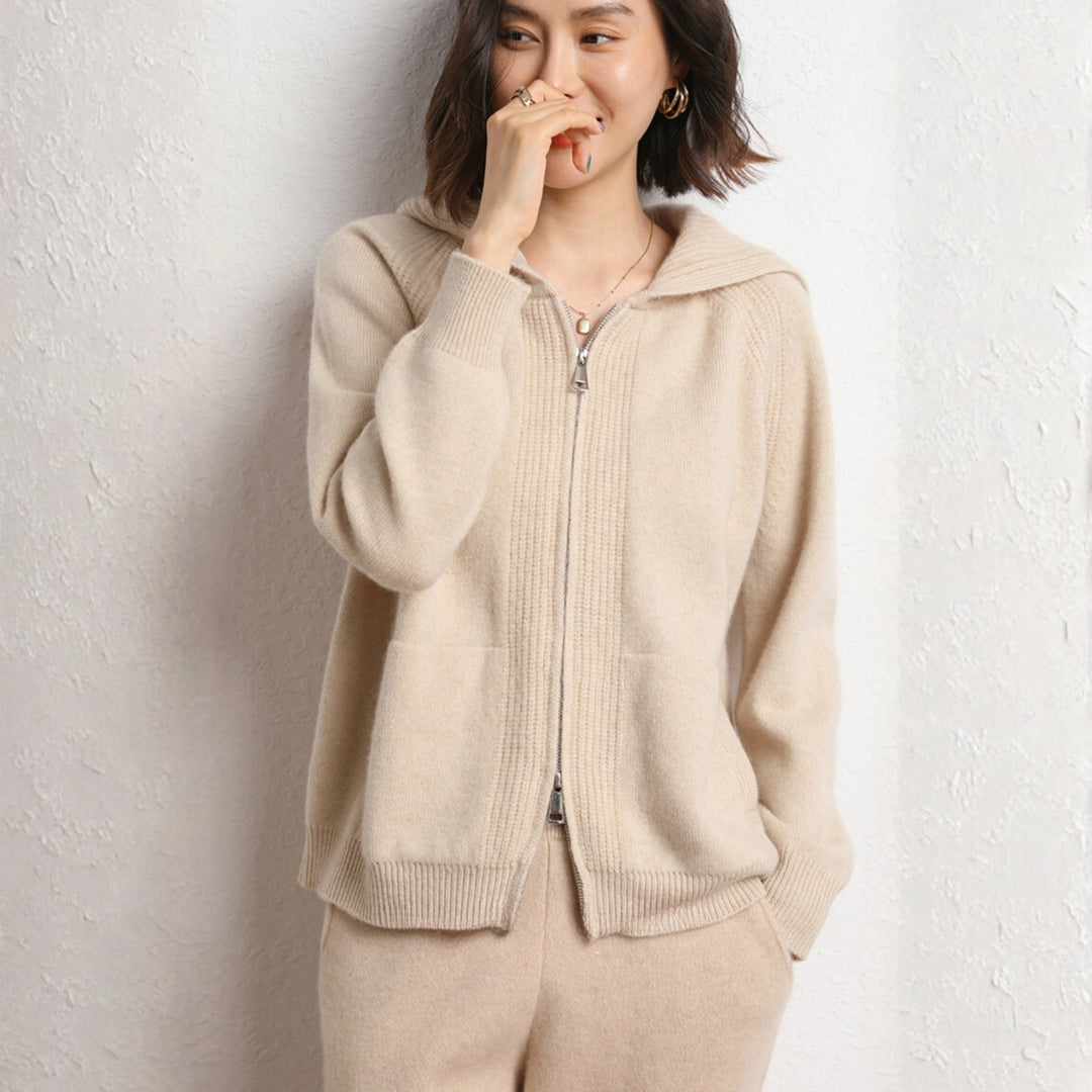 Galespire – Cashmere Wool Hooded Cardigan - Hilltop Nord