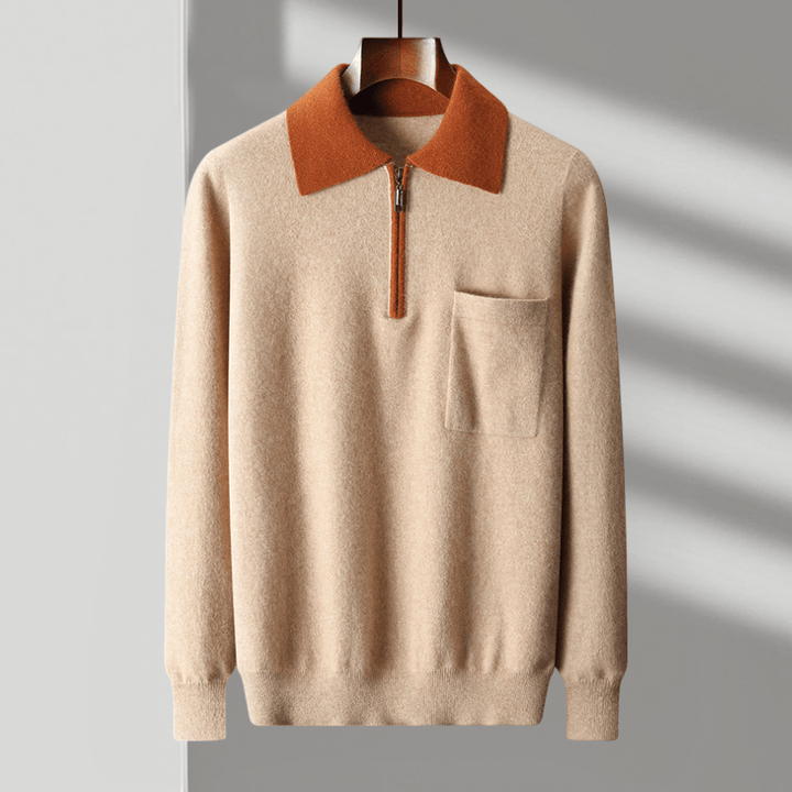 Weston - Cashmere Wool Zip Sweater - Hilltop Nord