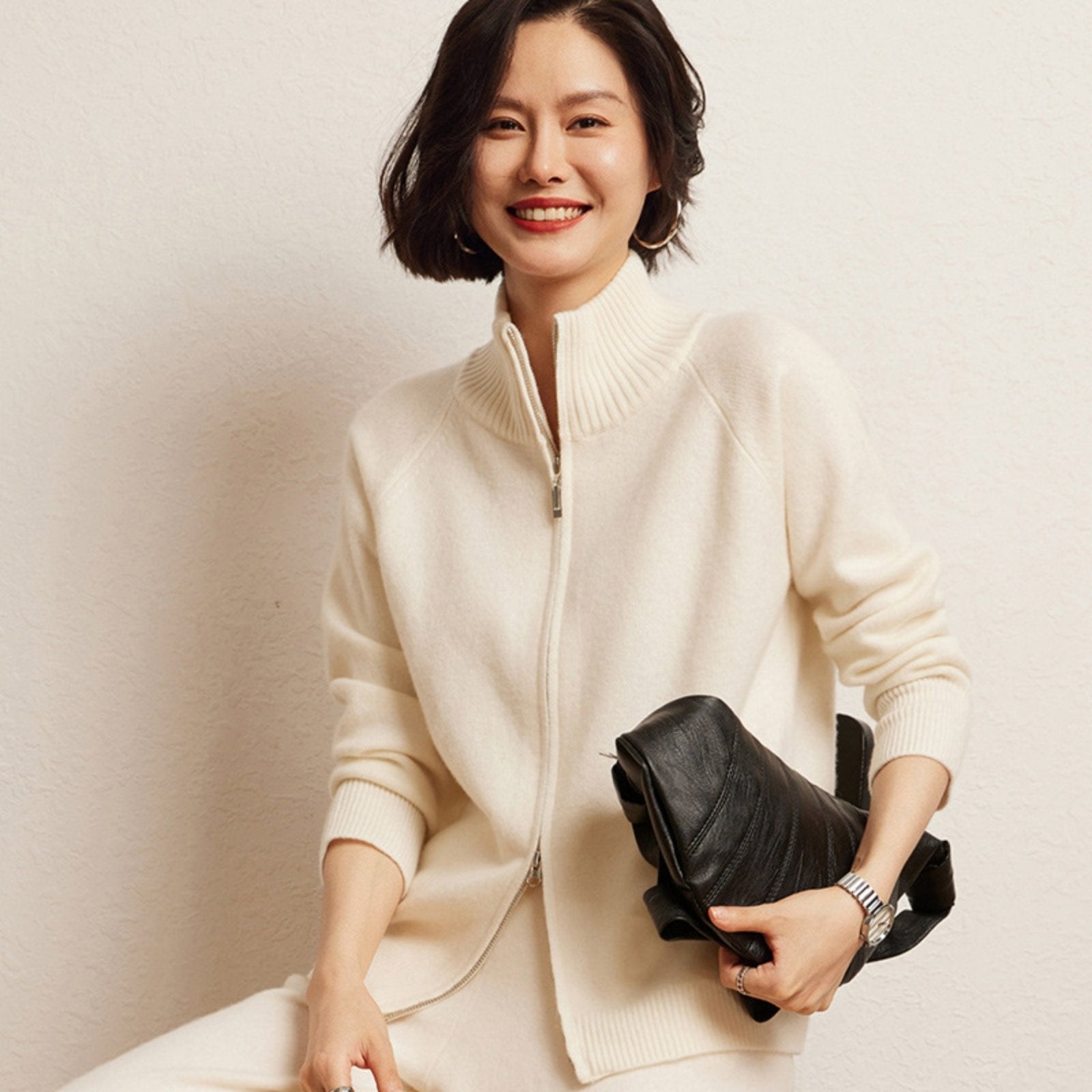 Crestflow – Cashmere Wool Zip Cardigan - Hilltop Nord