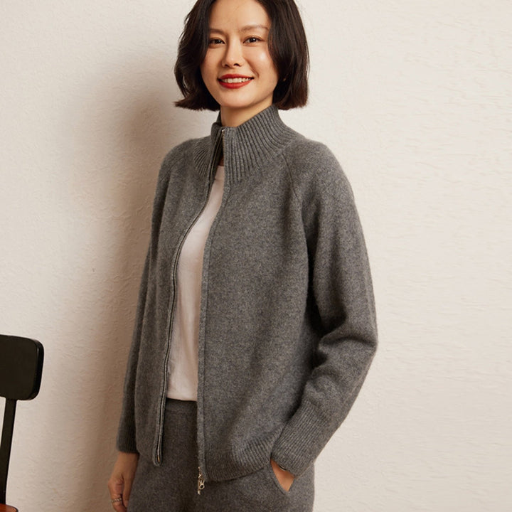 Crestflow – Cashmere Wool Zip Cardigan - Hilltop Nord