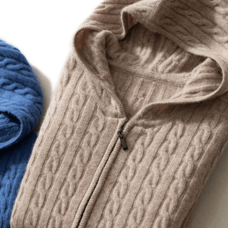 Bayridge - Cashmere Wool Cable Knit Hoodie - Hilltop Nord