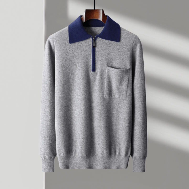 Weston - Cashmere Wool Zip Sweater - Hilltop Nord