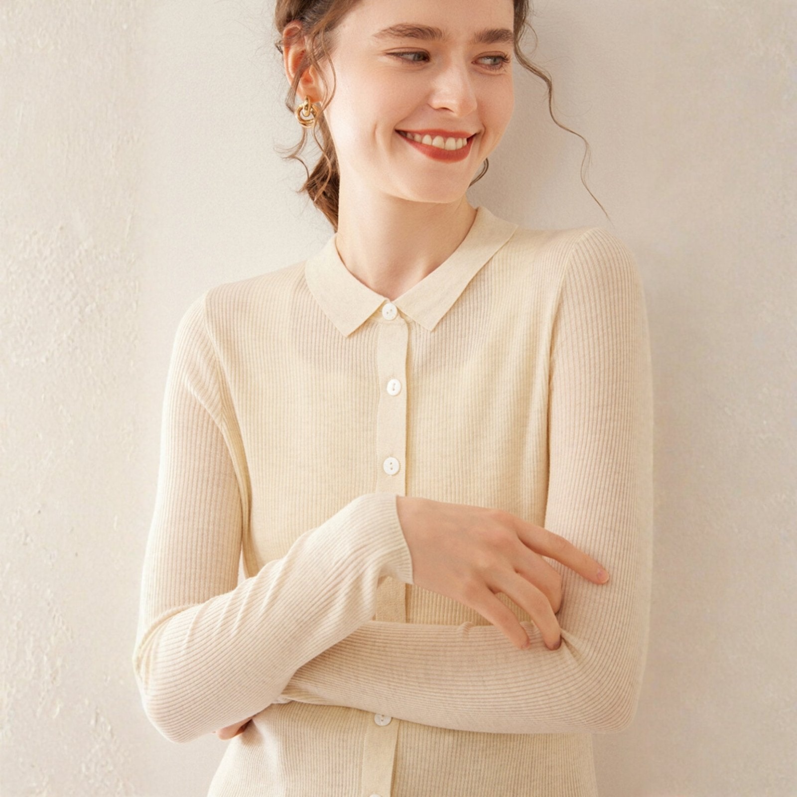 Baythread – Mulberry Silk Collared Cardigan - Hilltop Nord