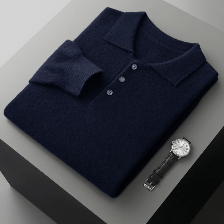Theo – Wool Knit Polo - Hilltop Nord