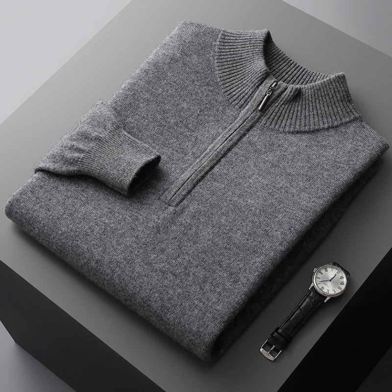 Stellan – Wool Half - Zip Sweater - Hilltop Nord