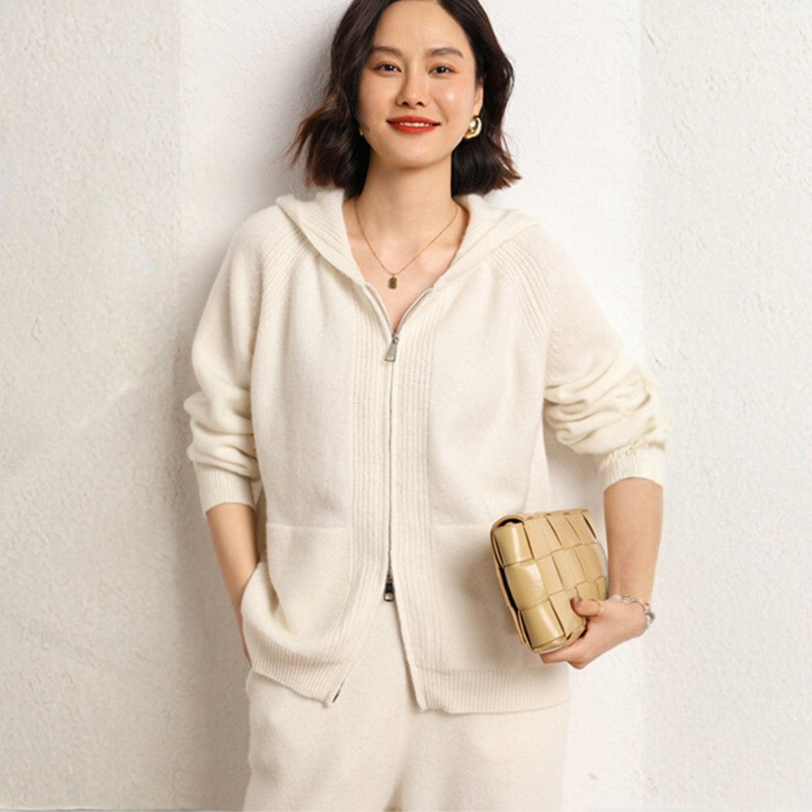 Galespire – Cashmere Wool Hooded Cardigan - Hilltop Nord