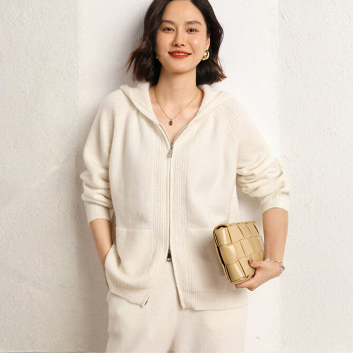 Galespire – Cashmere Wool Hooded Cardigan - Hilltop Nord