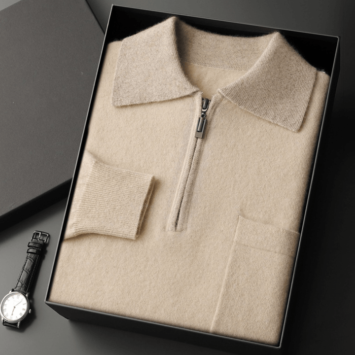 Weston - Cashmere Wool Zip Sweater - Hilltop Nord