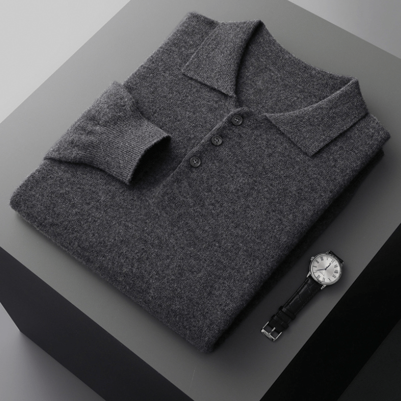 Theo – Wool Knit Polo - Hilltop Nord