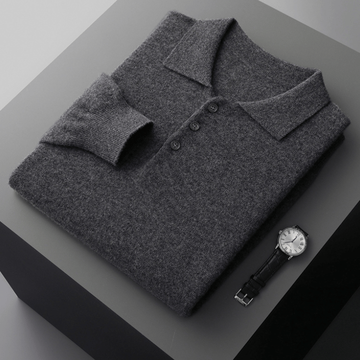 Theo – Wool Knit Polo - Hilltop Nord