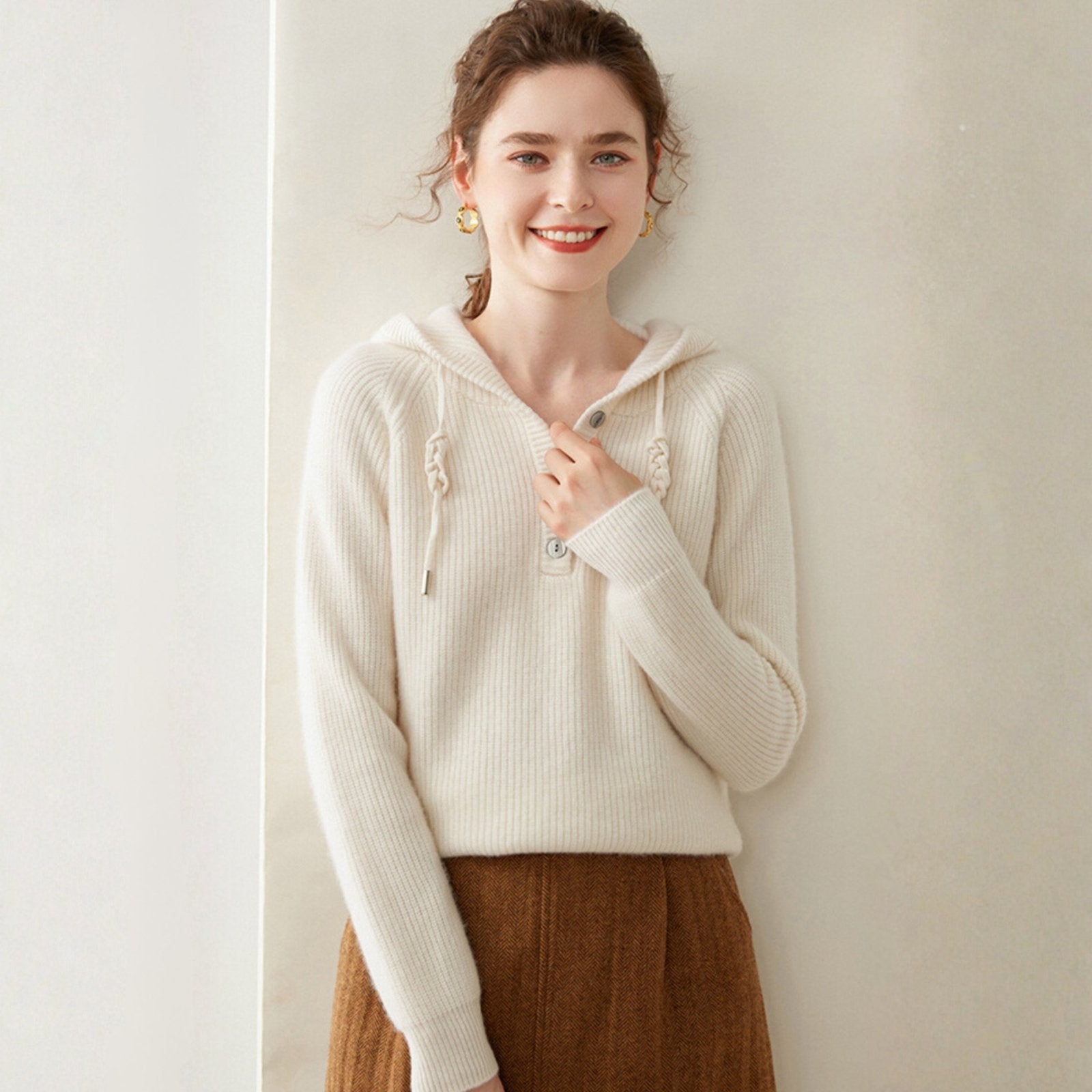 Loomhaven – Cashmere Wool Hooded Cardigan - Hilltop Nord