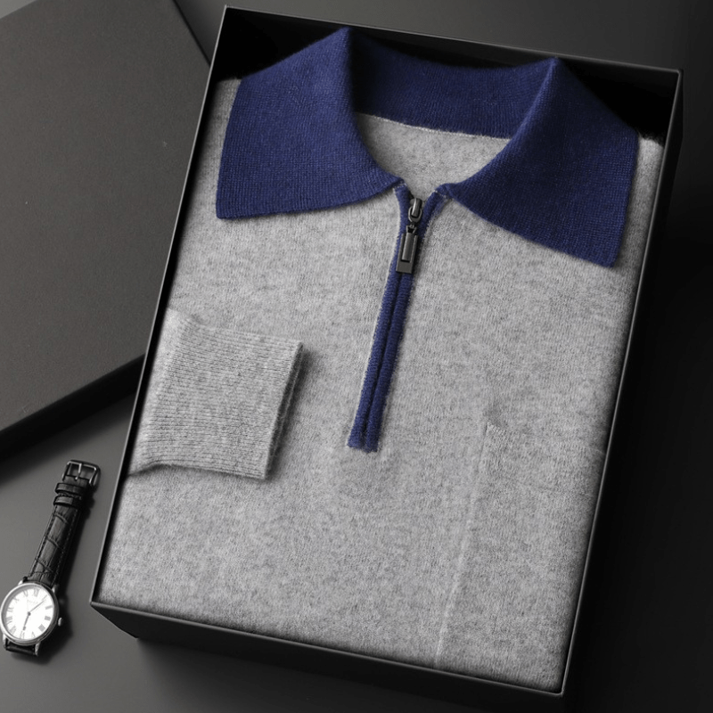 Weston - Cashmere Wool Zip Sweater - Hilltop Nord