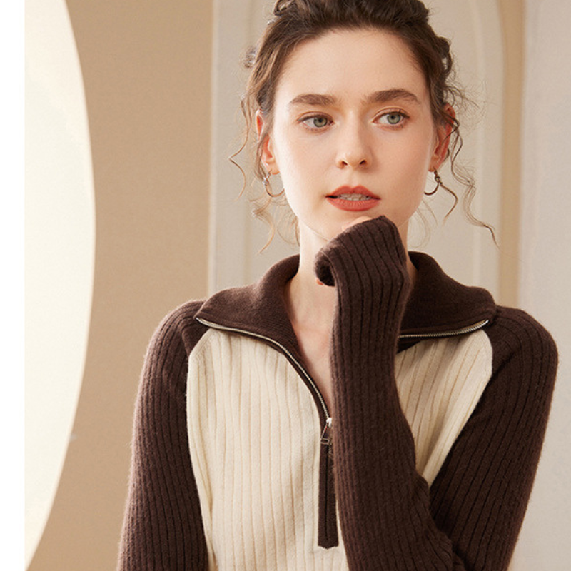 Sierra - Cashmere Wool Half-Zip Sweater