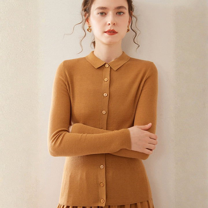 Baythread – Mulberry Silk Collared Cardigan - Hilltop Nord