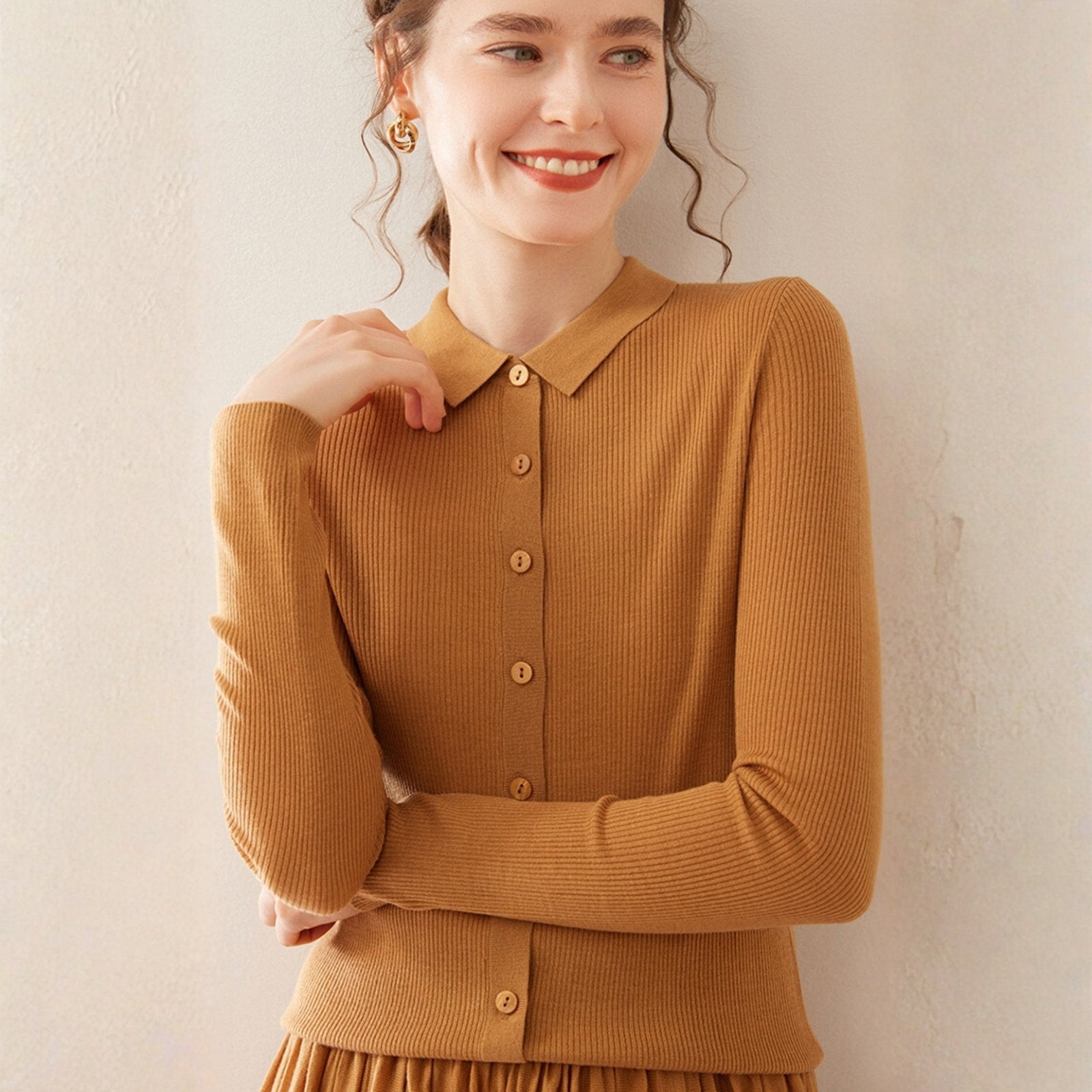 Baythread – Mulberry Silk Collared Cardigan - Hilltop Nord