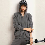 Galespire – Cashmere Wool Hooded Cardigan - Hilltop Nord