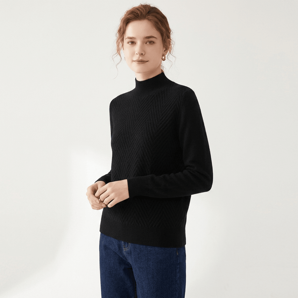 Arlo - Cashmere Wool Mock Neck Sweater - Hilltop Nord