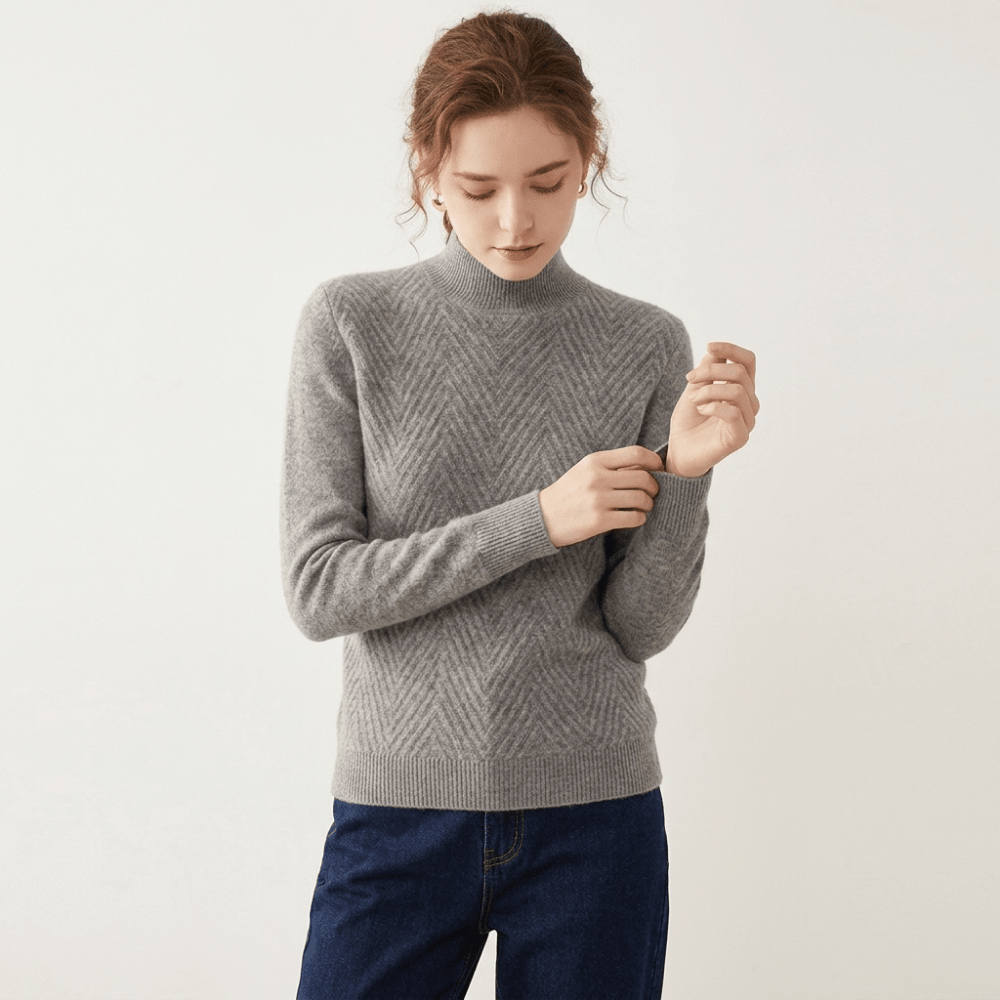 Arlo - Cashmere Wool Mock Neck Sweater - Hilltop Nord