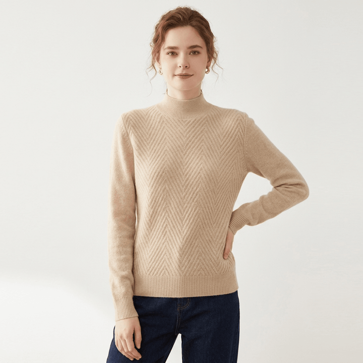 Arlo - Cashmere Wool Mock Neck Sweater - Hilltop Nord