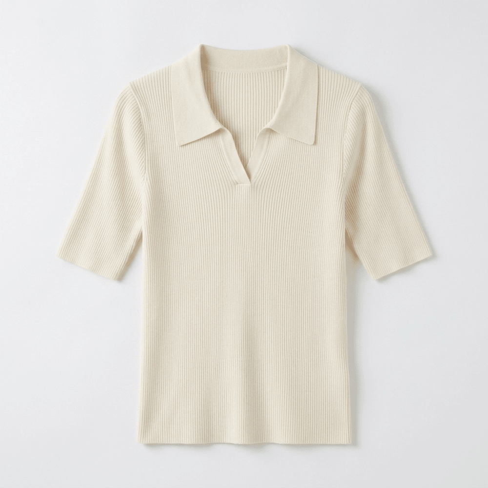Elise - Worsted Wool Polo Knit - Hilltop Nord