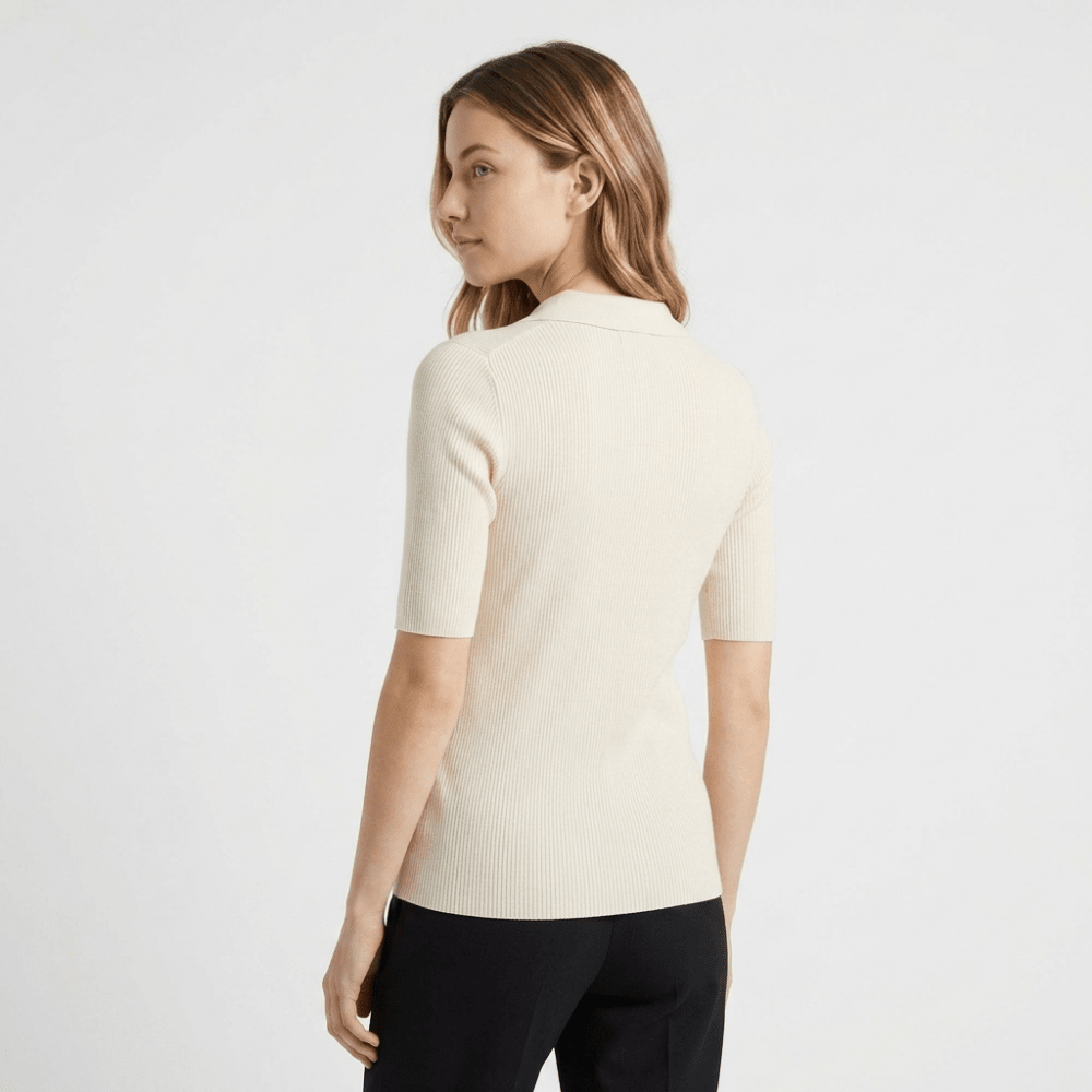 Elise - Worsted Wool Polo Knit - Hilltop Nord