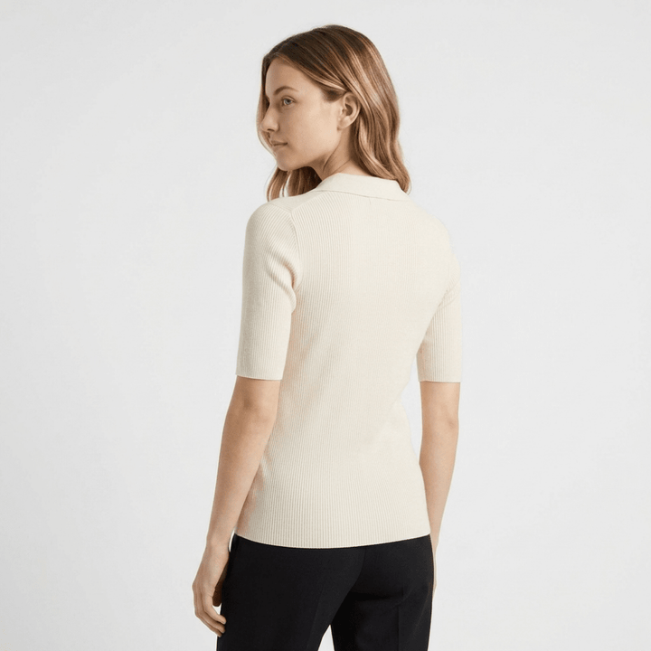Elise - Worsted Wool Polo Knit - Hilltop Nord