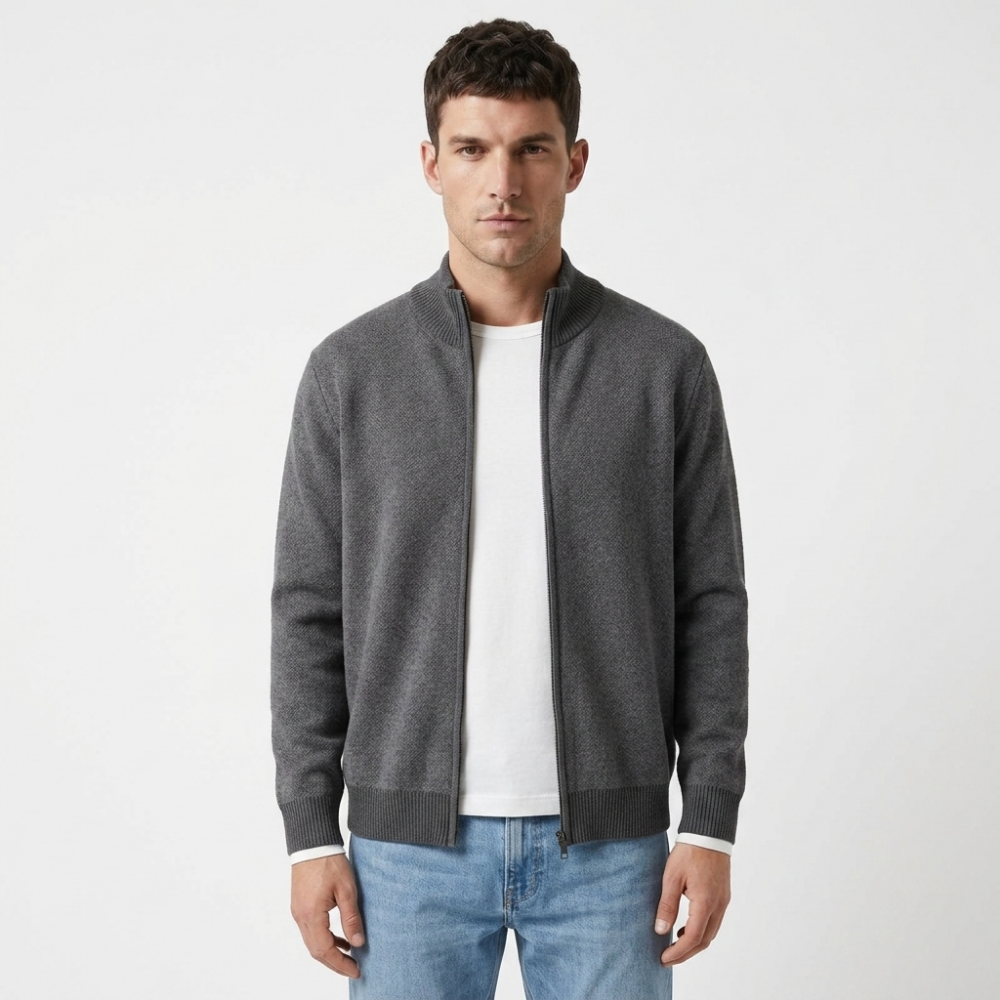 Sterling - Cashmere Wool Zip Jacket — Grey