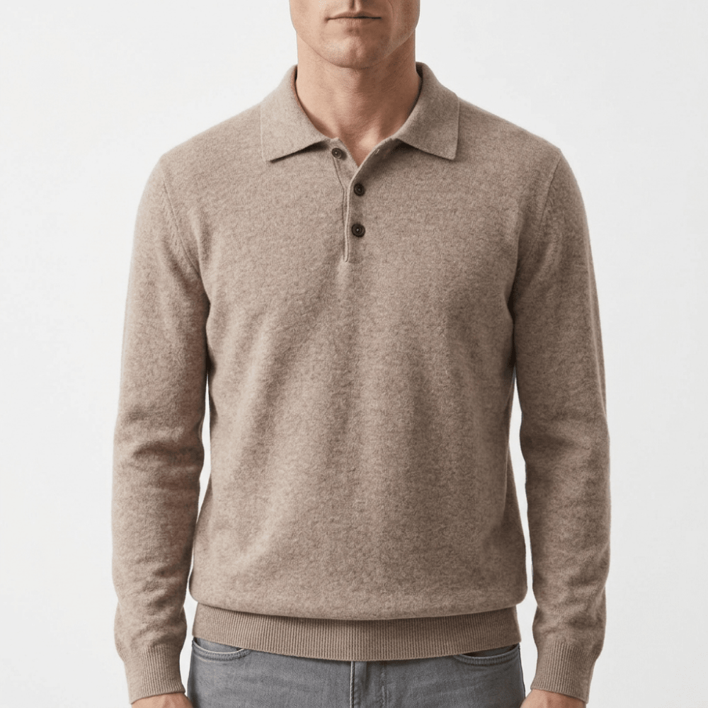 Theo – Wool Knit Polo - Hilltop Nord