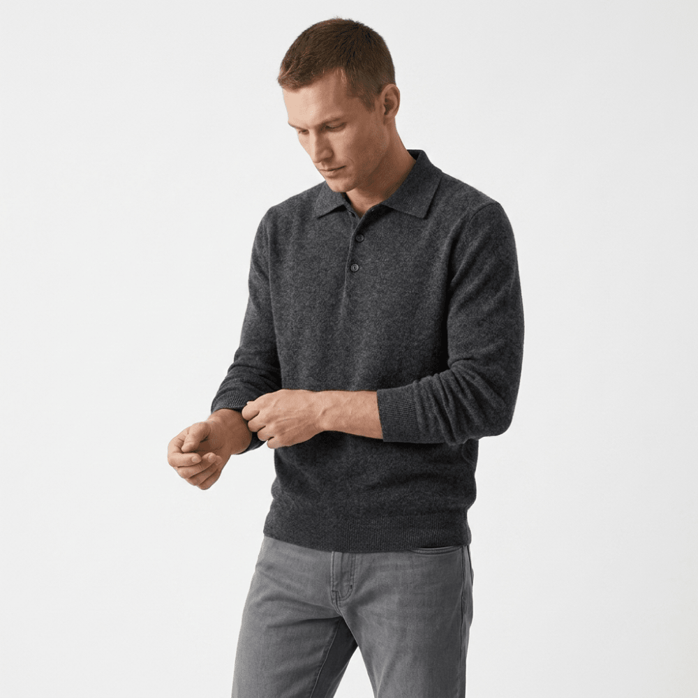 Theo – Wool Knit Polo - Hilltop Nord
